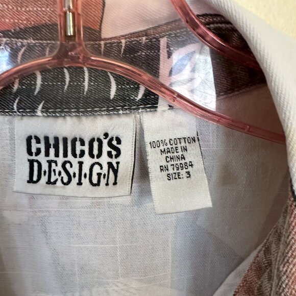 Chicos Design Sleeveless Button Up Vest With Abstract Art Print - Picture 2 of 7